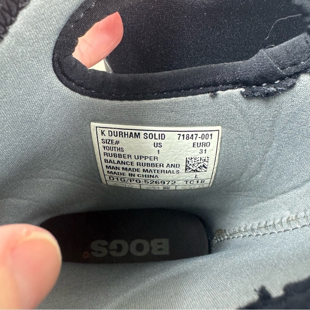 Bogs Durham Solid Winter Boots Kids Size 1 Black Neoprene Waterproof Pull On - Picture 11 of 11